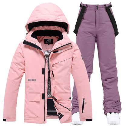 -35, Men and Women Snow Wear, Clothing for Snowboarding, Snow Ski Jacket and Pant Set, Snowboarding Clothing, Pure Color, Unsex