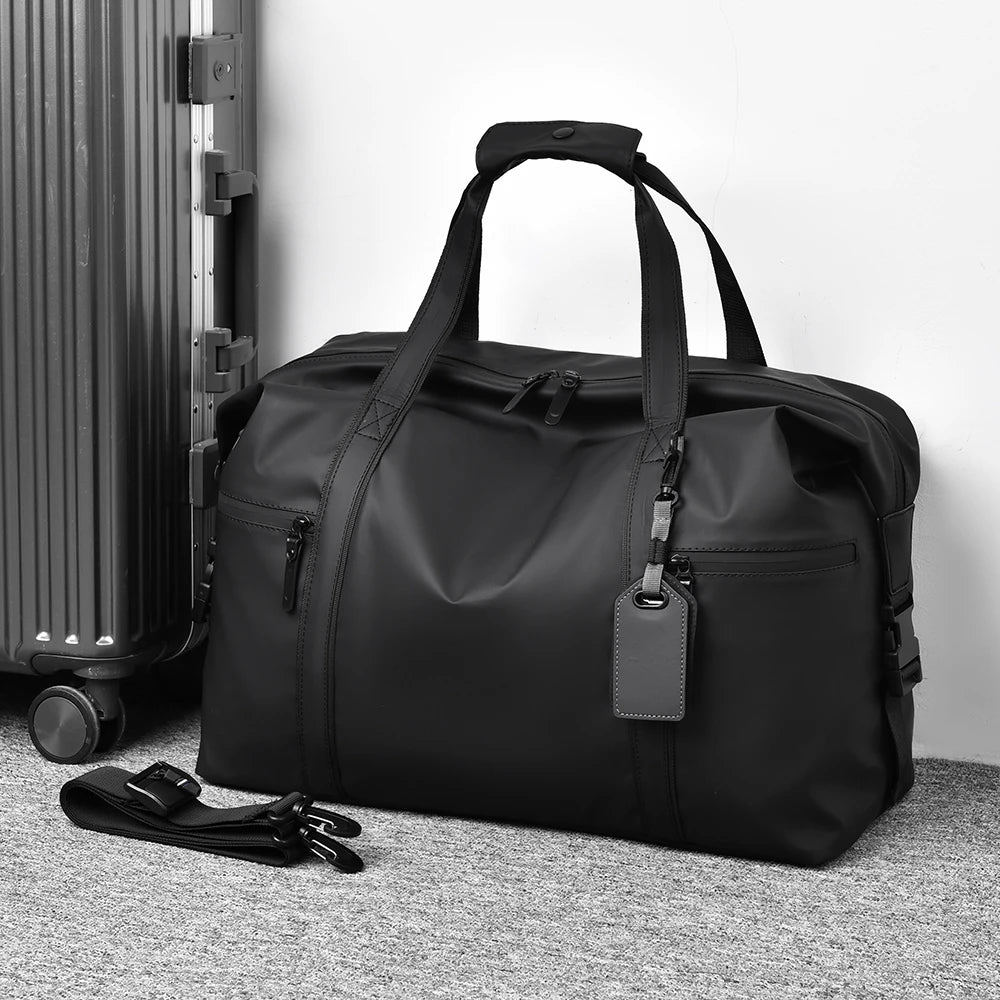 Men's Gym Bag - Black Adjustable Shoulder Strap Duffel Bag for Gym, Travel and Sports Lovers, Fitness Gear Bag
