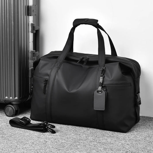 Men's Gym Bag - Black Adjustable Shoulder Strap Duffel Bag for Gym, Travel and Sports Lovers, Fitness Gear Bag