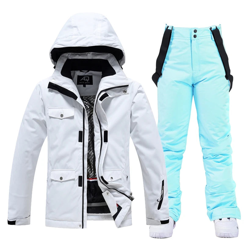 -35, Men and Women Snow Wear, Clothing for Snowboarding, Snow Ski Jacket and Pant Set, Snowboarding Clothing, Pure Color, Unsex