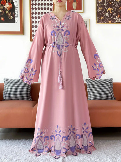 Damabaya – Chiffon med diamantdetaljer, lös passform
