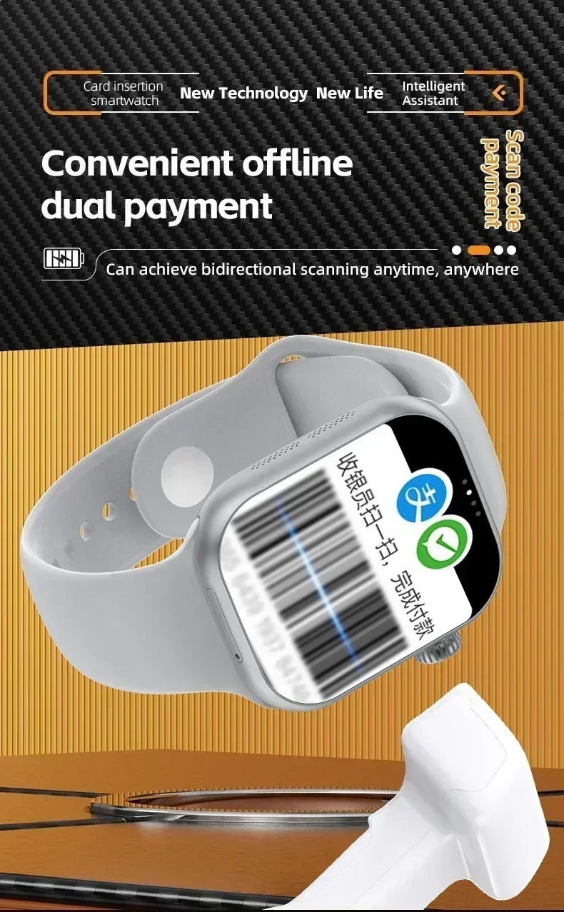 Smart 5G Smartwatch 2.29 Inch AMOLED Display 180 Degree Rotating Camera SIM Card WiFi GPS Video Calling Worldwide Version