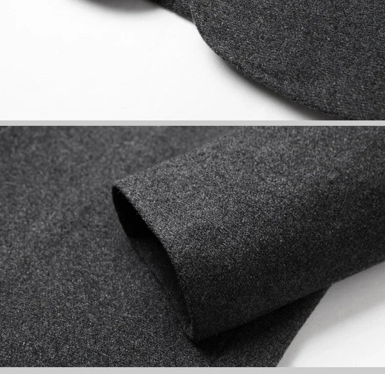 TFETTERS 2025 Herrjacka – Vinterkappa med kinesisk ståkrage | Elegant & Varm Ullkappa för Män