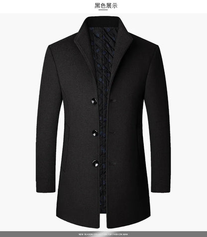 Herrrock i Ull & Cashmere – Elegant Vinterkappa för Affär & Vardag (upp till 3XL)