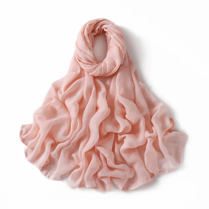 Damhijab / sjal - Tillverkad i mjuk rayon med fransdetaljer