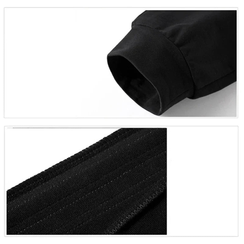 A fashionable sportswear set for men in spring and autumn, featuring a zippered cardigan, jacket, sweatshirt and pants, suitable