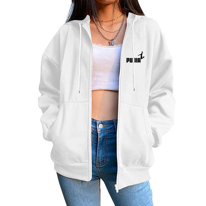 Dam träningsoverall – 2-delad hoodie & byxor med tryck