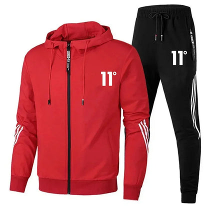 2025 Fashion Men's Set, Jogging, casual Wear Set, Spring and Autumn printed fitness drawstring sweatshirt + casual sport pants