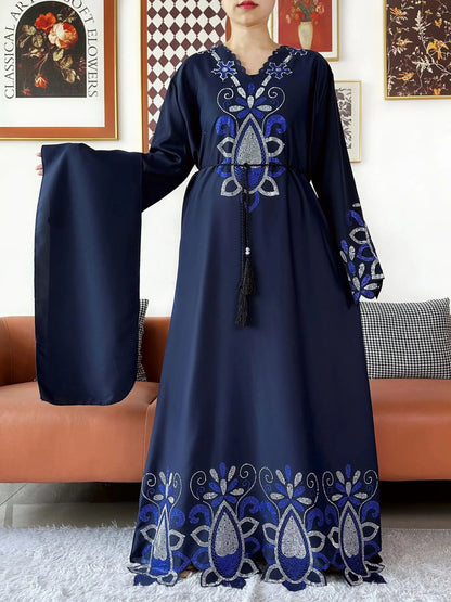 Damabaya – Chiffon med diamantdetaljer, lös passform