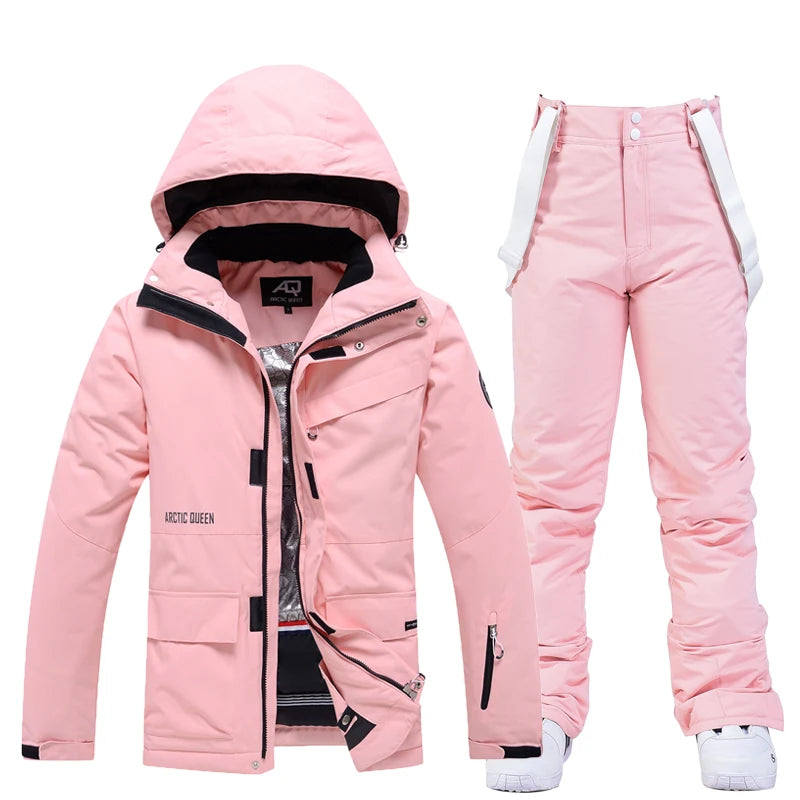 Men and Women Fashion Snow Suit, Winter Clothes Ski, Snow Ski Jacket and Pant Sets, Snowboarding Clothing, Unsex, -30 Warm