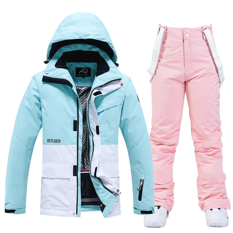 Men and Women Fashion Snow Suit, Winter Clothes Ski, Snow Ski Jacket and Pant Sets, Snowboarding Clothing, Unsex, -30 Warm