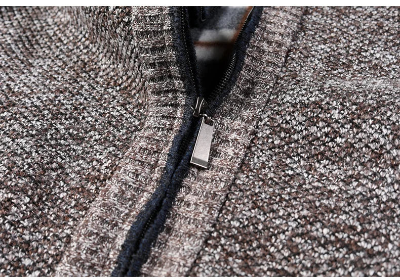 American Style lyxig Stickad Fleecejacka – Perfekt för Kalla Dagar