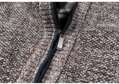 American Style lyxig Stickad Fleecejacka – Perfekt för Kalla Dagar