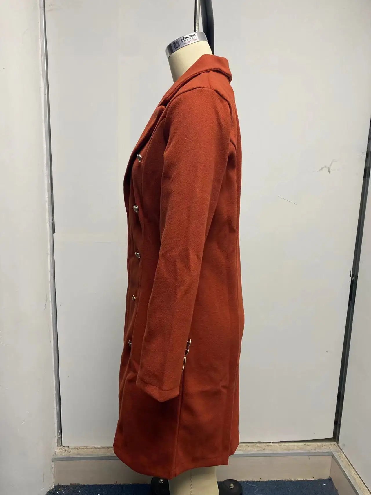 Damkappa i ull – lång trenchcoat, höst/vinter