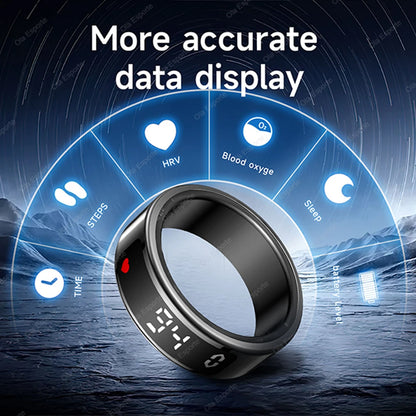 Smart Ring Display Screen Touch Health Monitor Gesture Swipe Video/Brush Tiktok 5ATM Waterproof Multi Sports Smartring Men Women