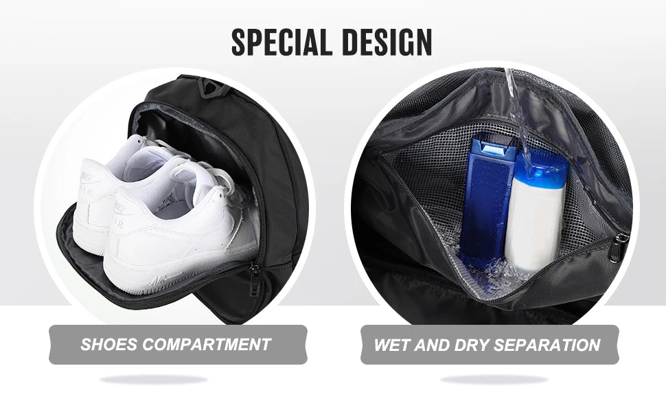 Likros Sports Gym Bag 40L – Stilren & Lätt Duffelväska med Skofack för Träning & Resa