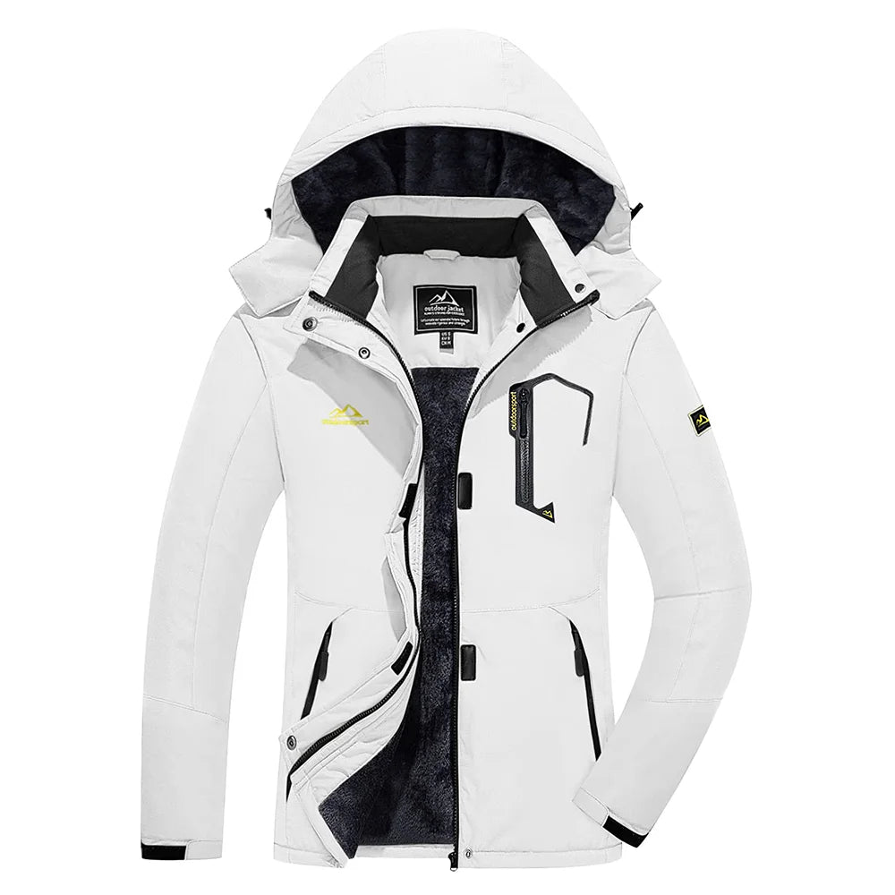 KEFITEVD™ Dam Termisk, Vattentät & Vindtät - Vinterjacka med Fleece för Outdoor, Äventyr & Vardag