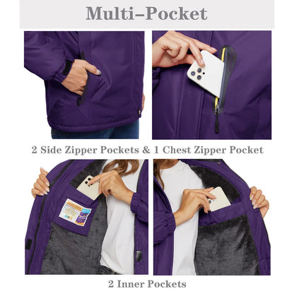 MAGCOMSEN Women's Winter Ski Jacket | Hiking & Trekking Fleece Snow Coat | Windproof Outdoor Outwear Parka | Snowboard Anorak