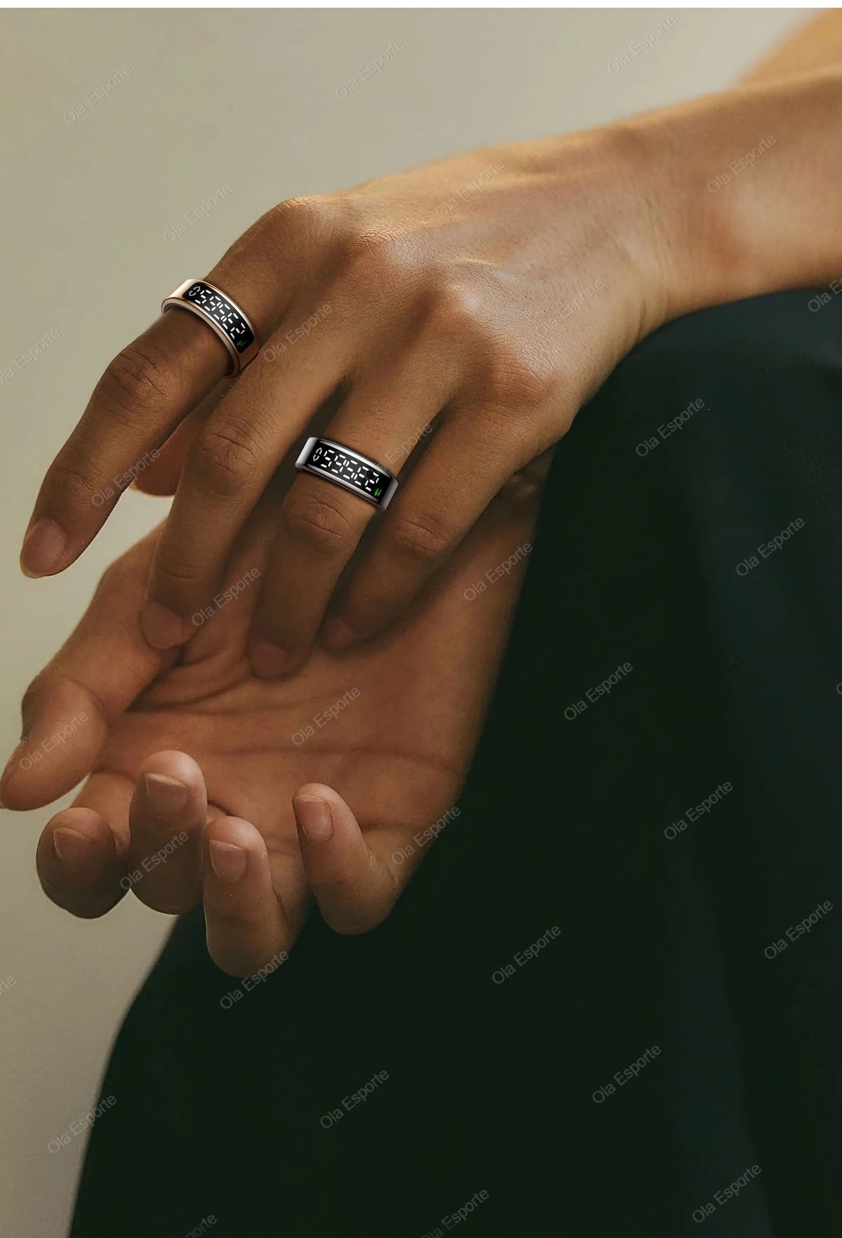 Smart Ring Display Screen Touch Health Monitor Gesture Swipe Video/Brush Tiktok 5ATM Waterproof Multi Sports Smartring Men Women