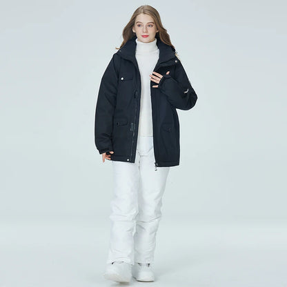 -35, Men and Women Snow Wear, Clothing for Snowboarding, Snow Ski Jacket and Pant Set, Snowboarding Clothing, Pure Color, Unsex