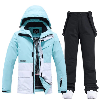 Men and Women Fashion Snow Suit, Winter Clothes Ski, Snow Ski Jacket and Pant Sets, Snowboarding Clothing, Unsex, -30 Warm