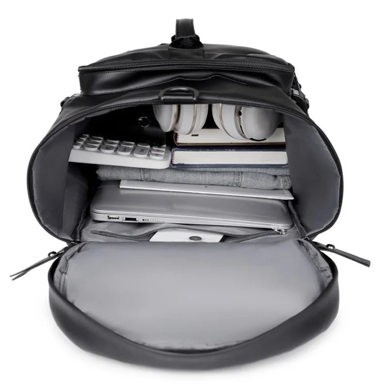 Gym Travel Backpack Versatile Faux Leather Bag for Men & Women Casual Outdoor Sports Shoulder Bags Fitness Weekender Duffel