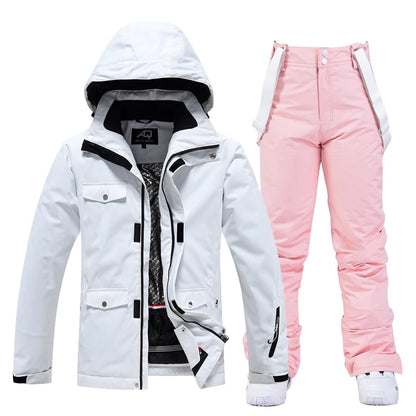 -35, Men and Women Snow Wear, Clothing for Snowboarding, Snow Ski Jacket and Pant Set, Snowboarding Clothing, Pure Color, Unsex