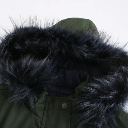 Dam vinterparka – Varm bomullskappa med avtagbar huva