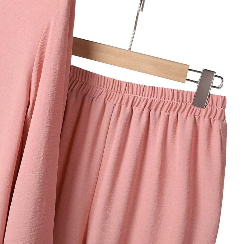 Elegant 2-delat Muslim Dress Set – Blus & Vida Byxor