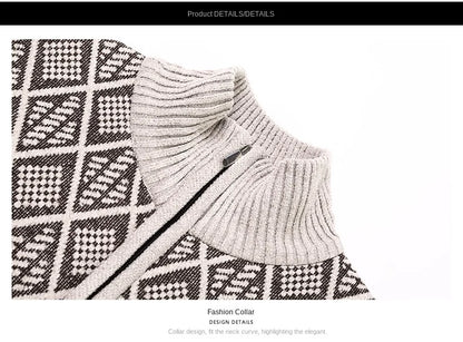 Top Quality Thick Velvet Zip Up New Brand Fashion Knit Cardigan Korean Sweater Casual Japanese Coats Jacket Mens Clothes 2025