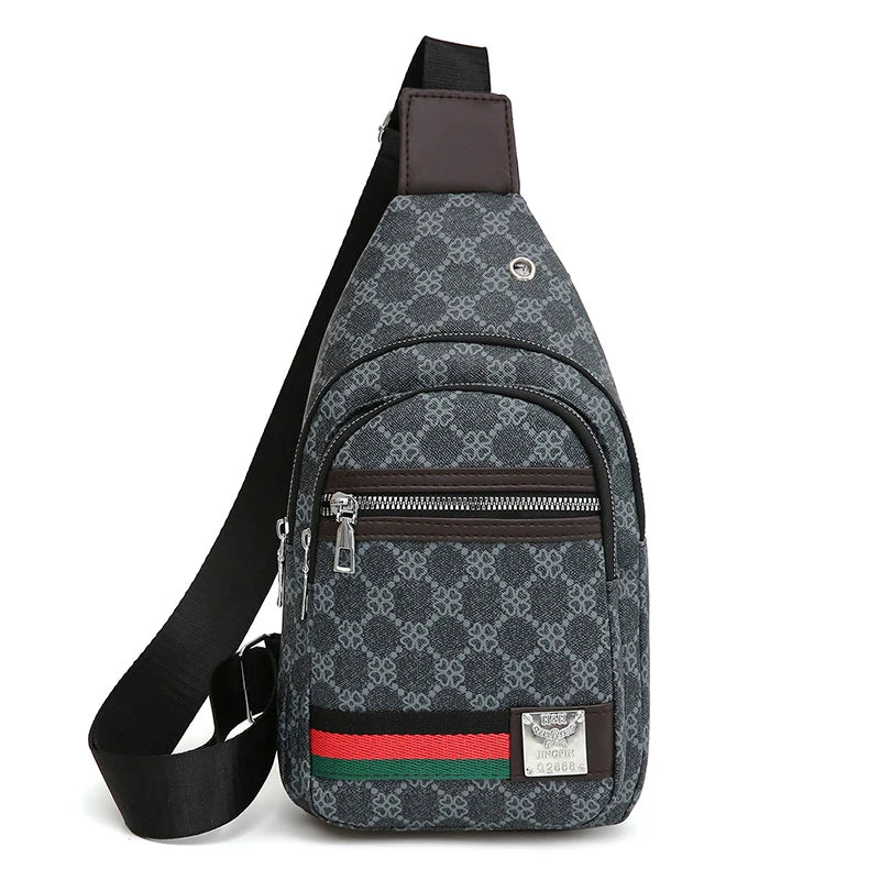 Herr Crossbody Väska – Multifunktionell Axelväska med Hörlursuttag & Stilren Design