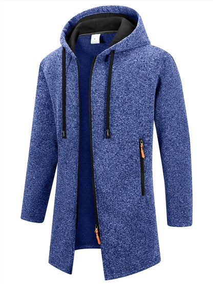 New Streetwear Men's Long Sleeve Sweatshirts for Men Zipper Hooded Oversize Winter Warm Jacket Coat Outdoor Tracksuit Men