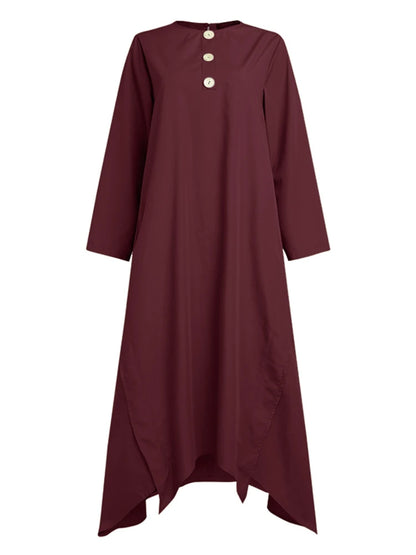 Vintage Muslimsk Klänning – Långärmad Abaya, Midi Klänning