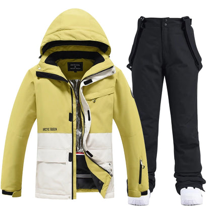 Men and Women Fashion Snow Suit, Winter Clothes Ski, Snow Ski Jacket and Pant Sets, Snowboarding Clothing, Unsex, -30 Warm