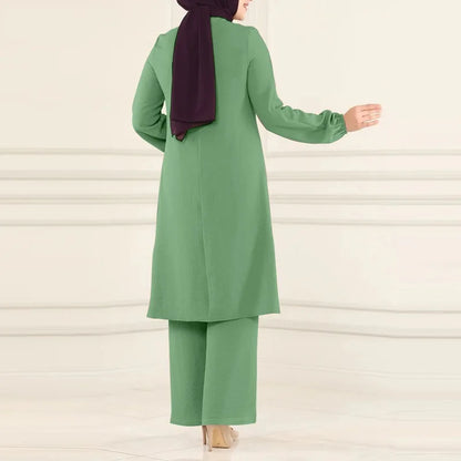 Elegant 2-delat Muslim Dress Set – Blus & Vida Byxor