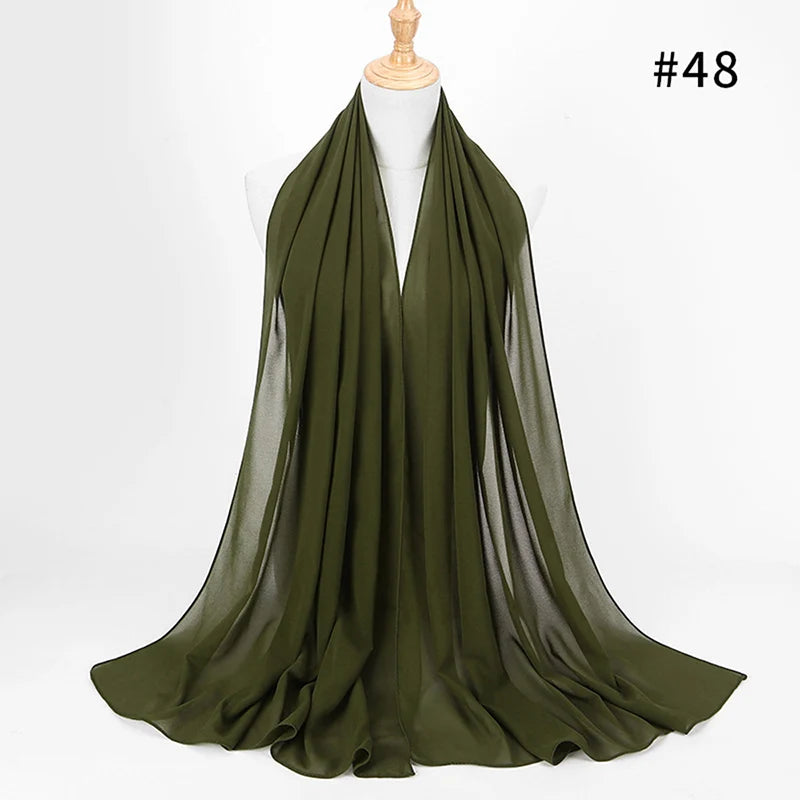 Muslim Chiffon Hijab – Elegant Sjalar & Slöja för Kvinnor