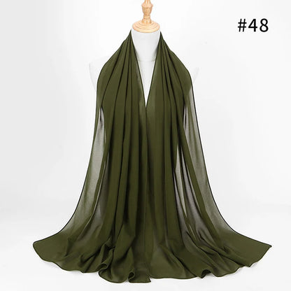 Muslim Chiffon Hijab – Elegant Sjalar & Slöja för Kvinnor