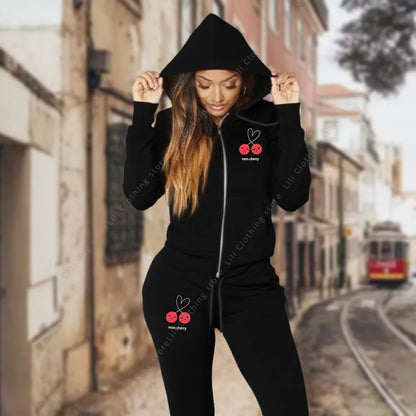 Dam Sportset – Hoodies & Sweatpants 2-delad Träningsdräkt