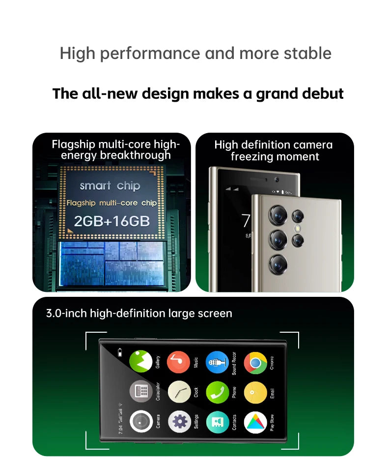 Free Smartwatch! SERVO S26 Super Small Smart Phone 3.0" Screen 2GB+16GB Android System Face Unlock WiFi 3G WCDMA Mini Smartphone