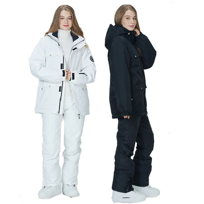 -35, Men and Women Snow Wear, Clothing for Snowboarding, Snow Ski Jacket and Pant Set, Snowboarding Clothing, Pure Color, Unsex