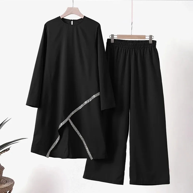 Muslimskt 2-delars Set – Blus & Vida Byxor Eid/Ramadan