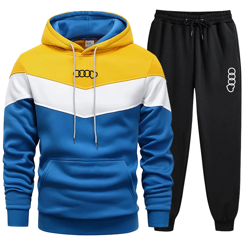 Herr tracksuit – Tricolor hoodie & byxor