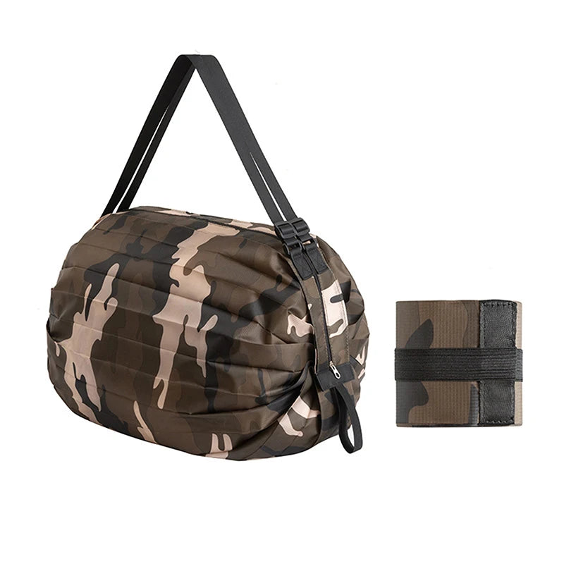 Foldable Storage Bag With Handle Portable Travel Camouflage Handbags Large Capacity Shopping Bag