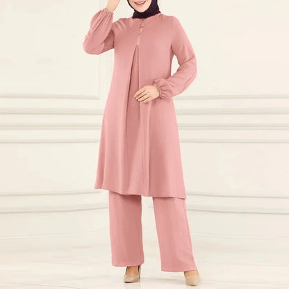 Elegant 2-delat Muslim Dress Set – Blus & Vida Byxor