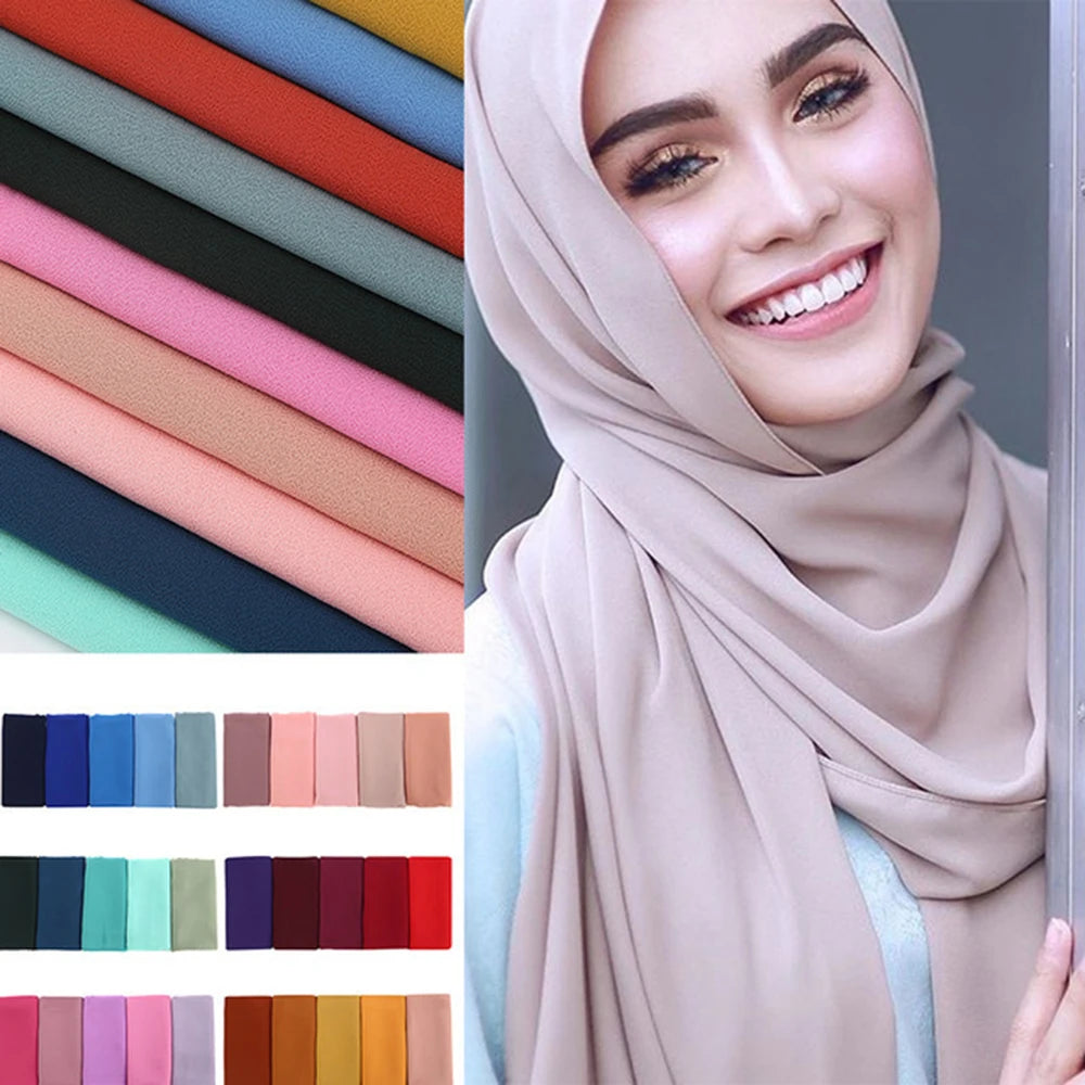 Muslim Chiffon Hijab – Elegant Sjalar & Slöja för Kvinnor