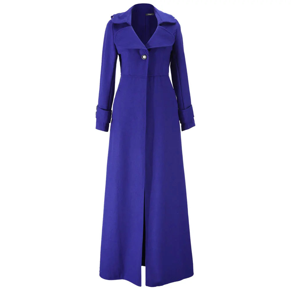 Long Wool Coat – Vintage Autumn & Winter Women’s Outwear