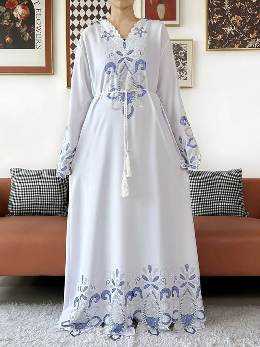 Damabaya – Chiffon med diamantdetaljer, lös passform