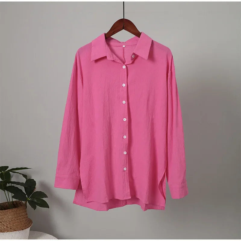 Muslimskt 2-delars Set för Kvinnor – Blus & Vida Byxor i Bomull/Linne