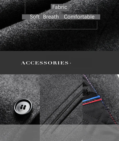 TFETTERS 2025 Herrjacka – Vinterkappa med kinesisk ståkrage | Elegant & Varm Ullkappa för Män