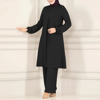 Elegant 2-delat Muslim Dress Set – Blus & Vida Byxor